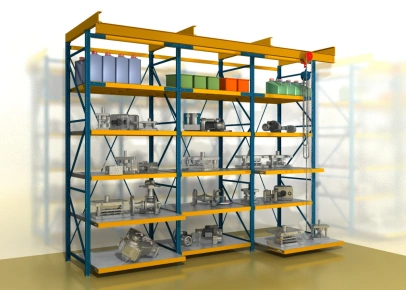 Стеллаж с выдвижными полками